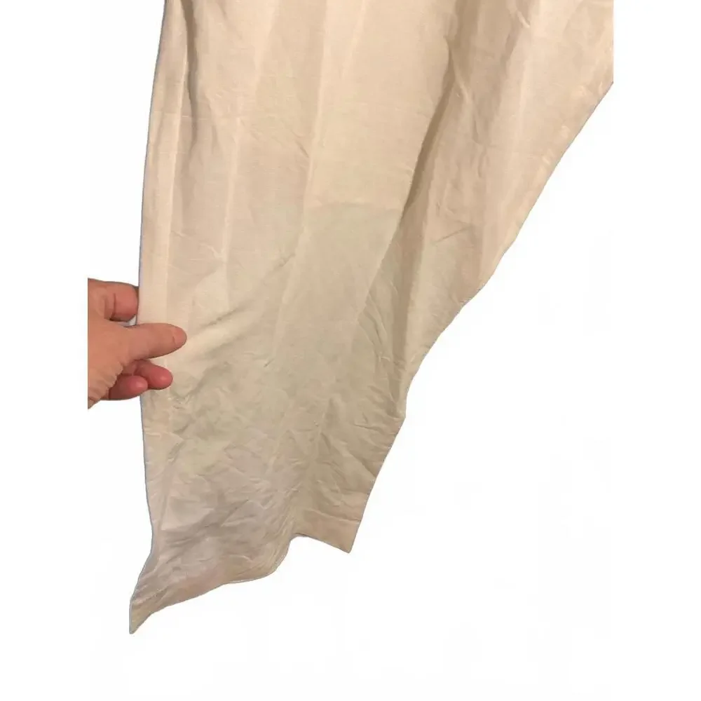 Linea Uomo Men's White Linen Blend  Lined Loose and Flowy Pants 40 x L30